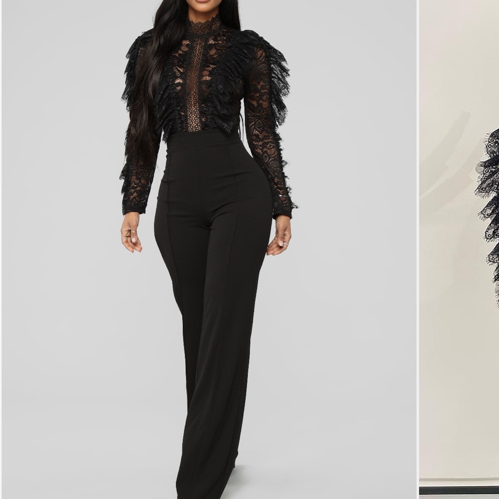 Fashion Nova Elegant Black Lace Jumpsuit